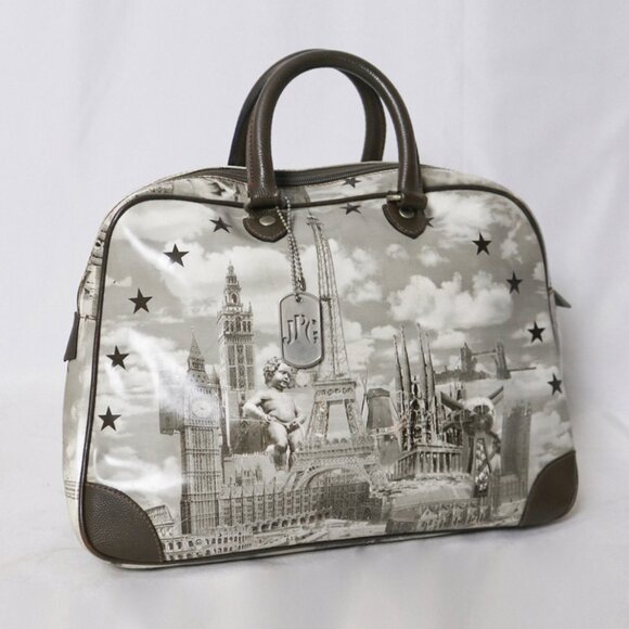 90s Jean Paul Gaultier Landmarks Leather Bag with JPG Bag Charm - Picture 1 of 15